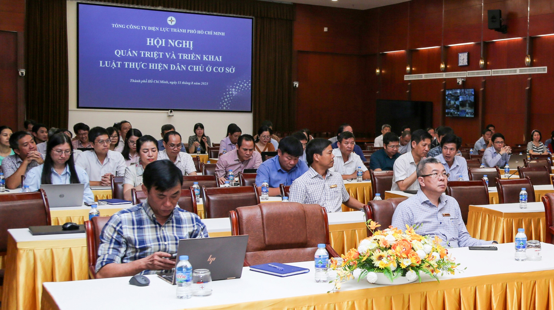 Quang cảnh Hội nghị quán triệt và triển khai thực hiện Luật thực hiện dân chủ ở cơ sở năm 2022.